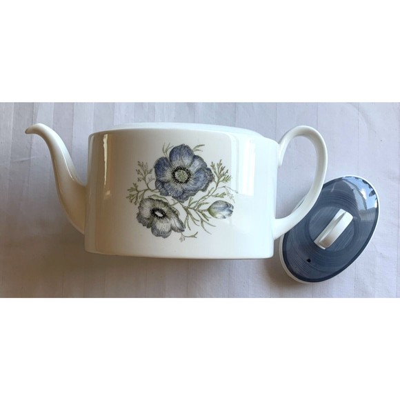 VTG RARE 1960s Susie Cooper Glen Mist Blue & Gray Poppies Oval Tea Pot~England - Picture 5 of 10